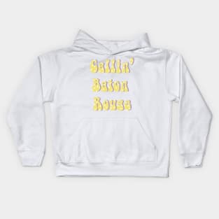 Callin' Baton Rouge Retro Yellow Stars Kids Hoodie